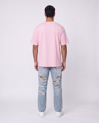 T-shirt- Oversize Patch Logo Pink