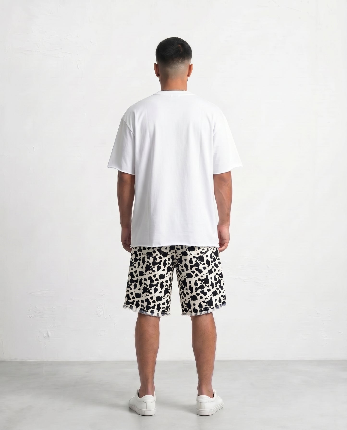 Short - jeans Cow print