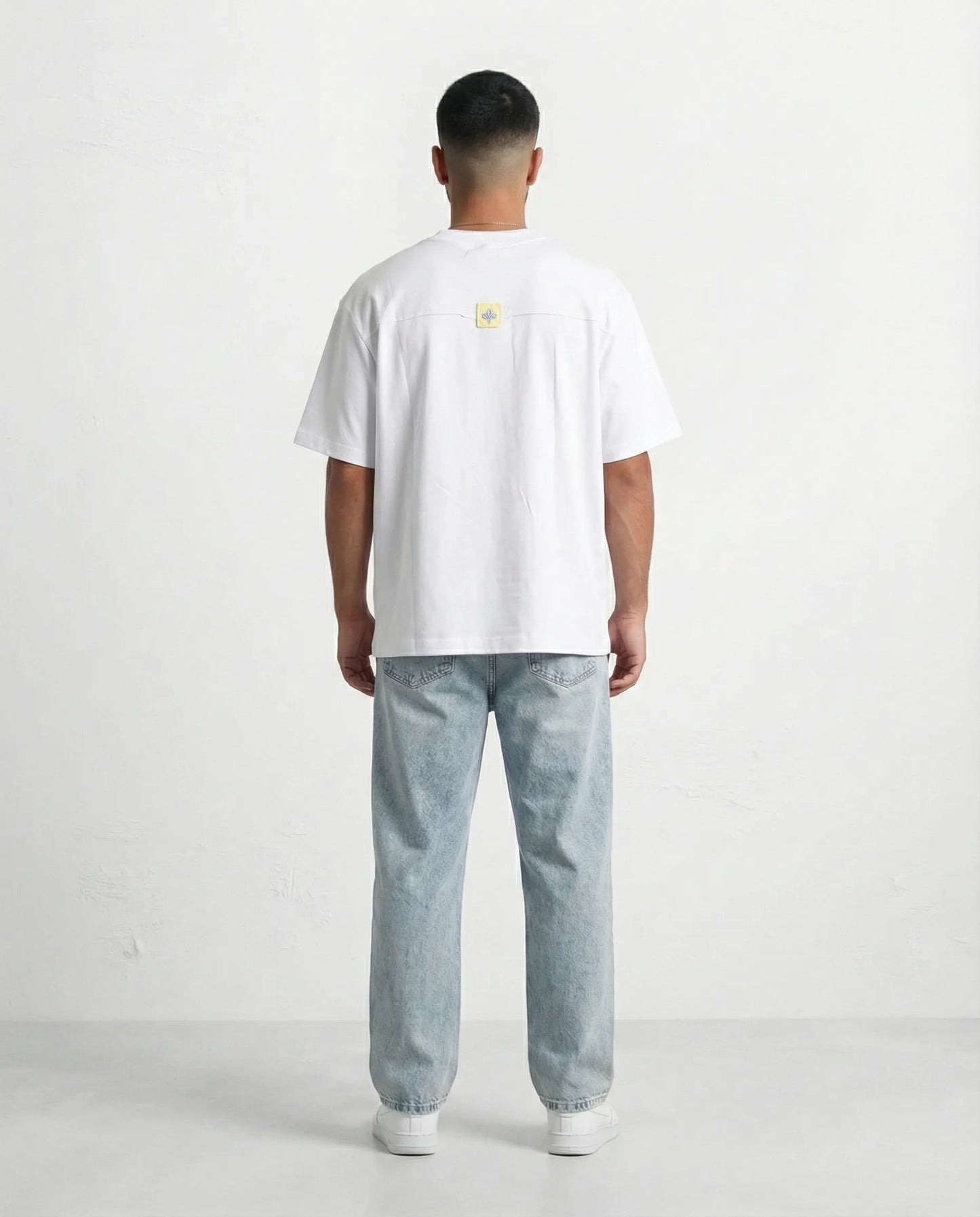 T-shirt Overlock Patch Back BLUE