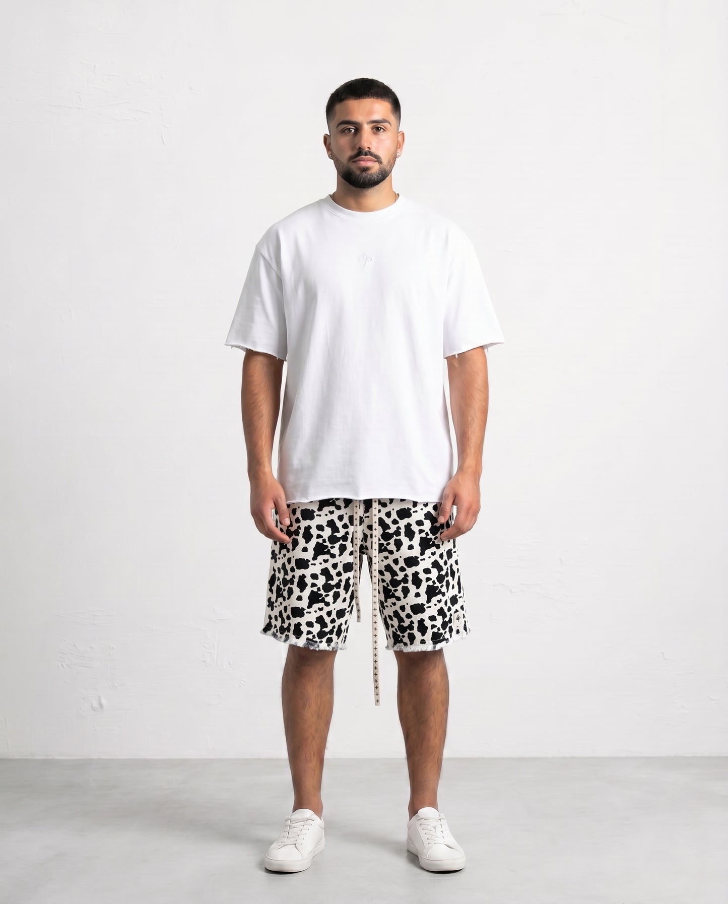 Short - jeans Cow print