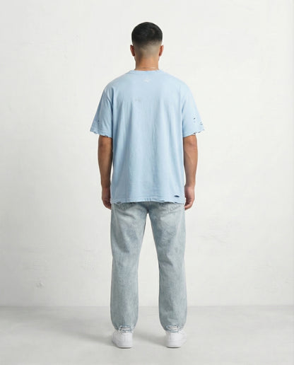 T-shirt Liam's linen rips Light blue