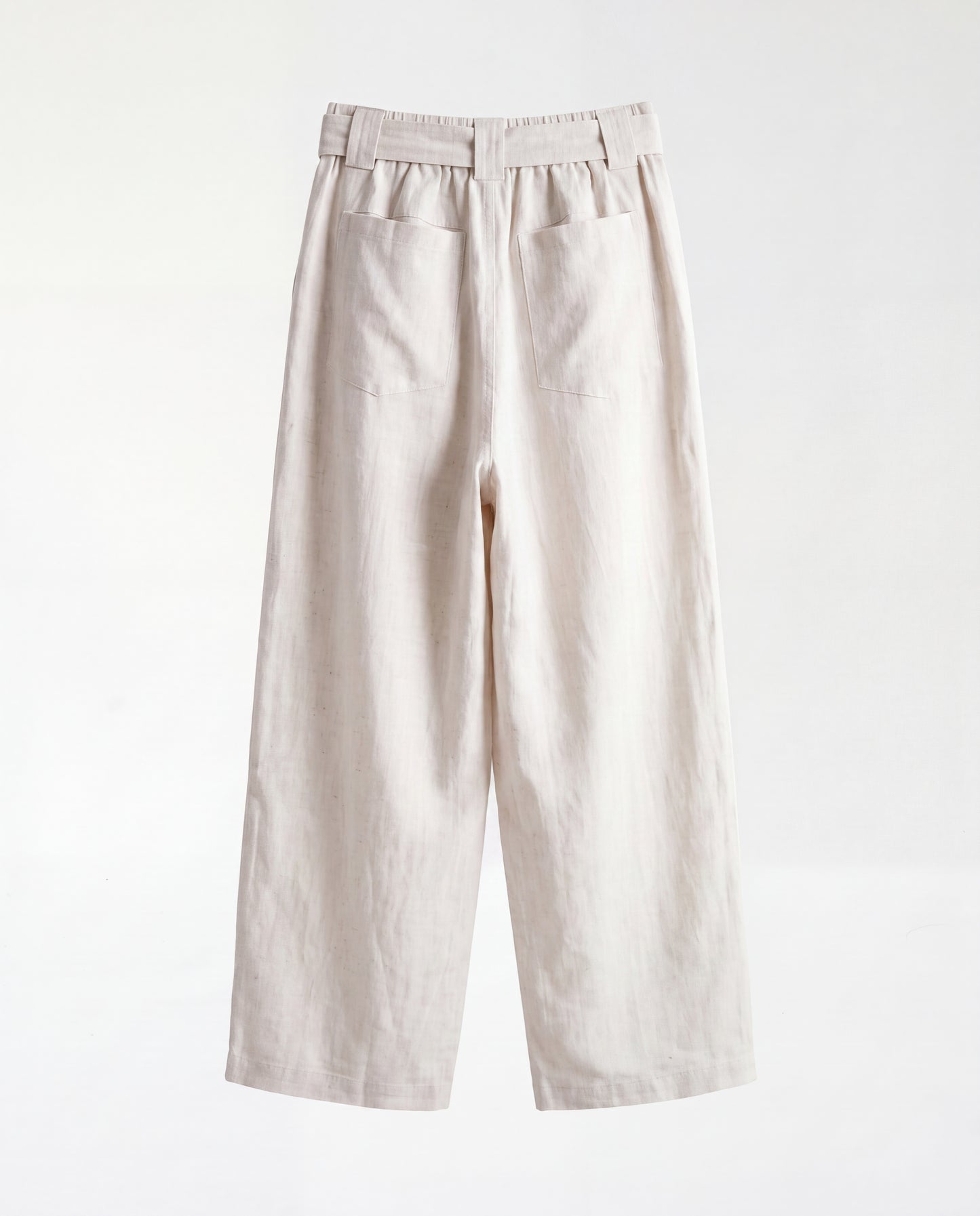Pants- Linen balloon baggy White
