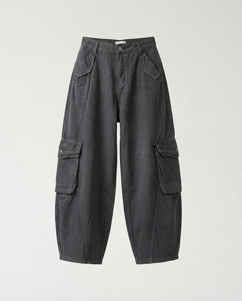 Pants- Cargo Studded Gray