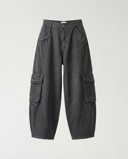Pants- Cargo Studded Gray