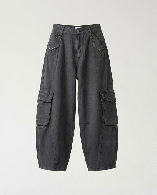 Pants- Cargo Studded Gray