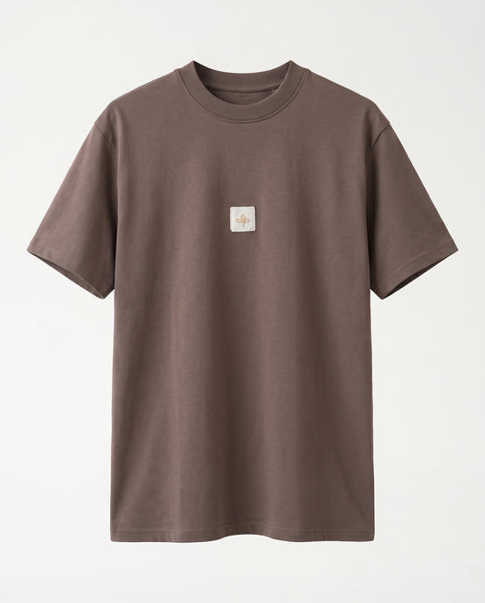 T-shirt- Oversize Patch Logo Brown