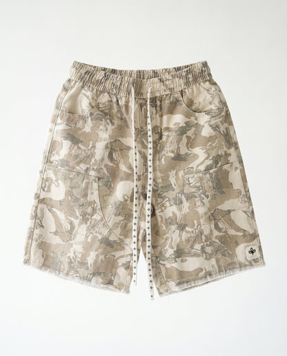 Short - jeans Army print
