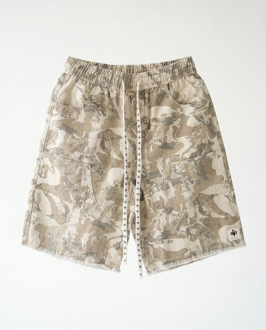 Short - jeans Army print