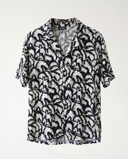 Shirt Leaves B&W