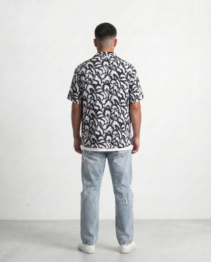 Shirt Leaves B&W