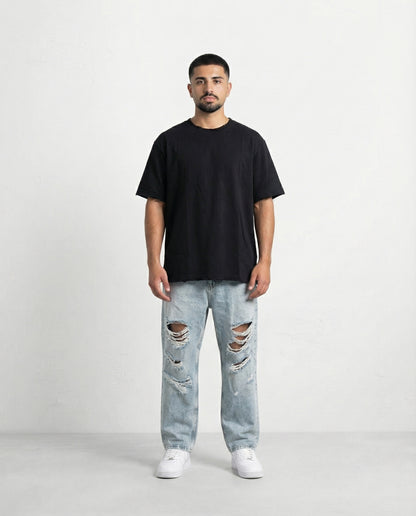 T-shirt Liam's linen rips BLACK