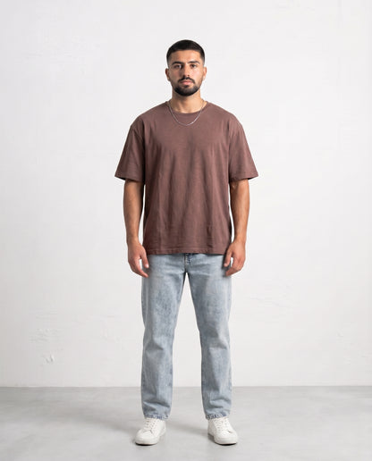 T-shirt Thin collar Brown
