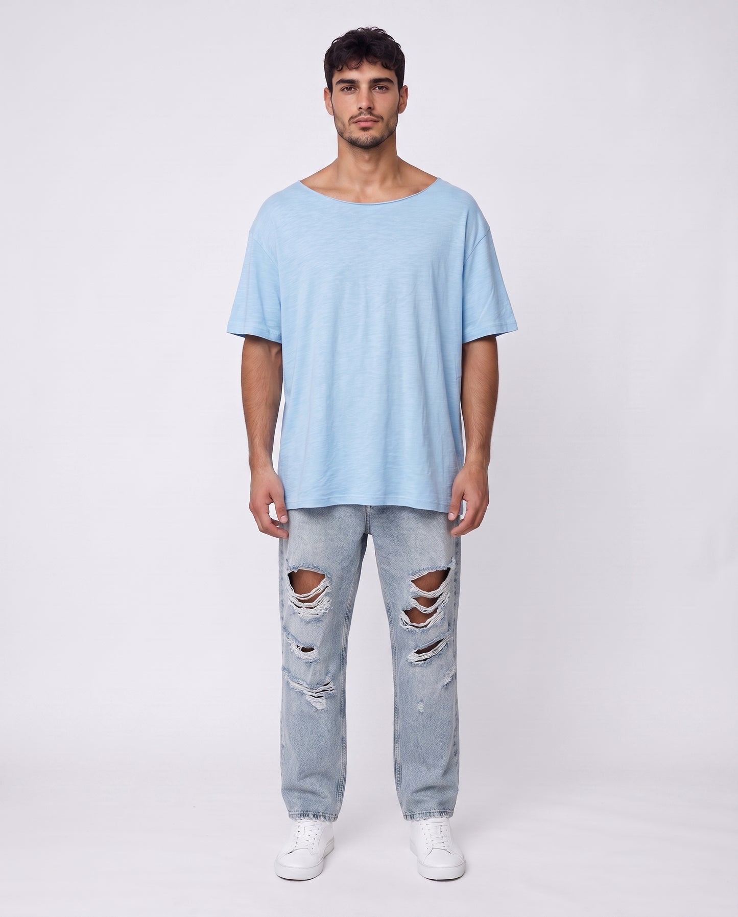 T-shirt Liam's linen Open Light Blue