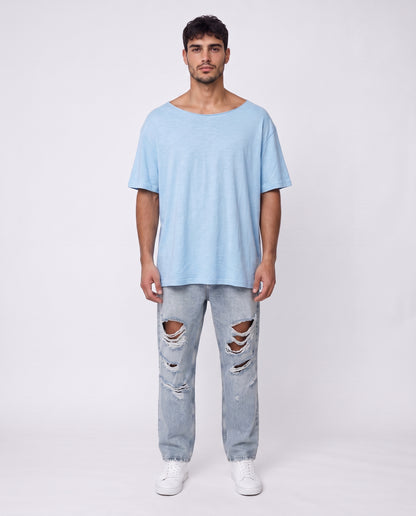 T-shirt Liam's linen Open Light Blue