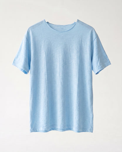 T-shirt Liam's linen Open Light Blue