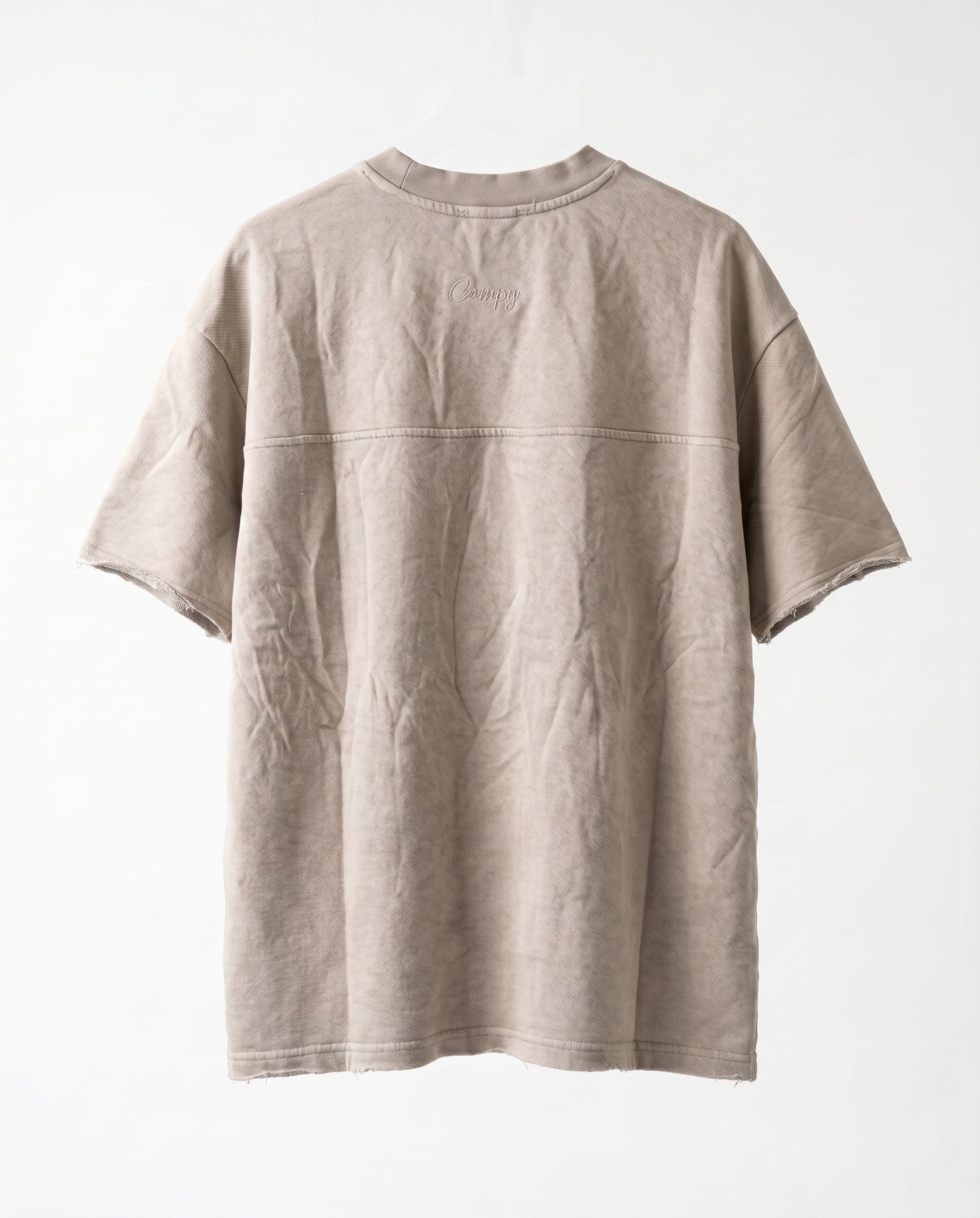 T-shirt Frayed sleeve Beige