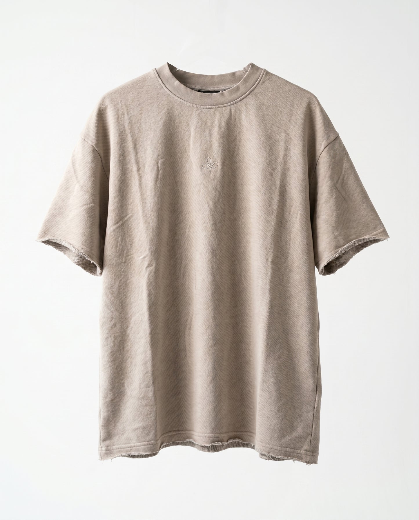 T-shirt Frayed sleeve Beige