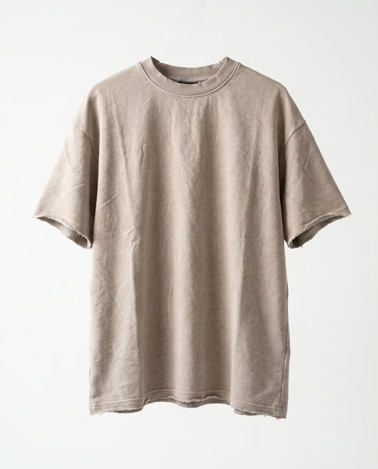 T-shirt Frayed sleeve Beige