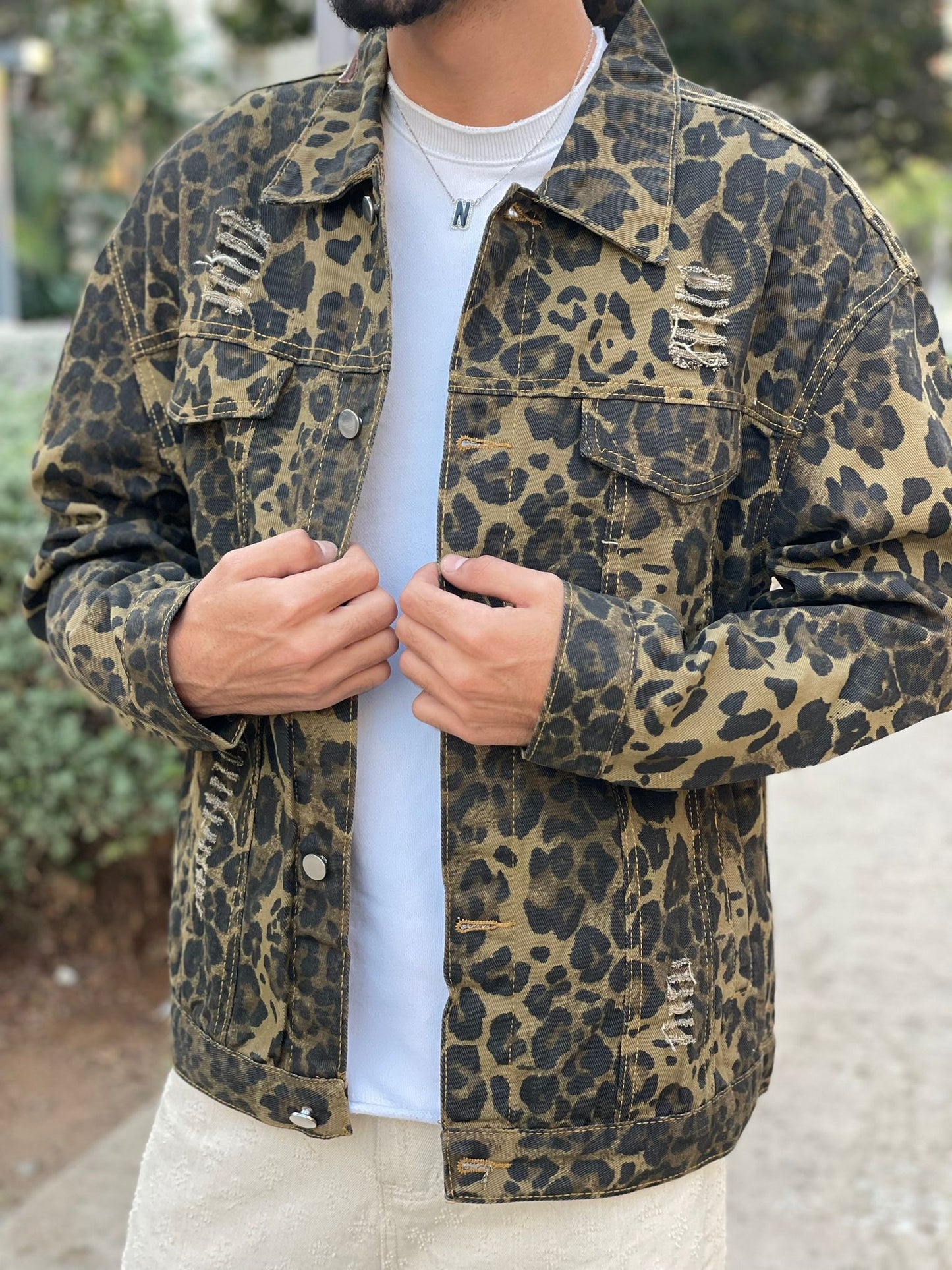 Jacket - Leopard Print Denim