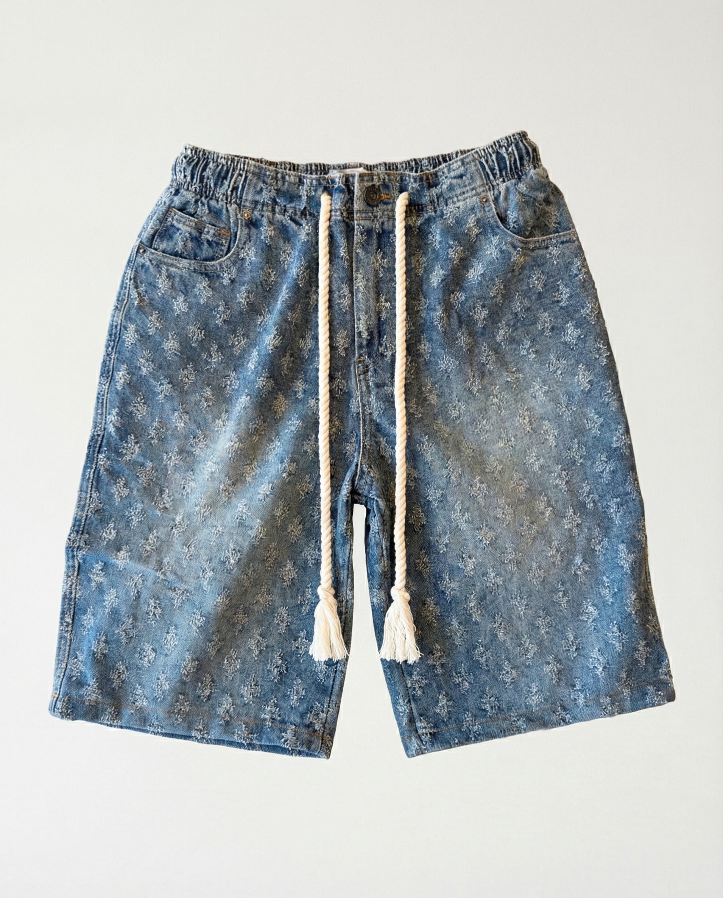 Short - Blue Thick Rope Jeans Plusim