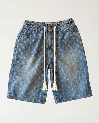 Short - Blue Thick Rope Jeans Plusim