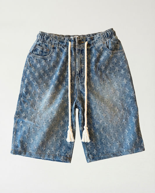 Short - Blue Thick Rope Jeans Plusim