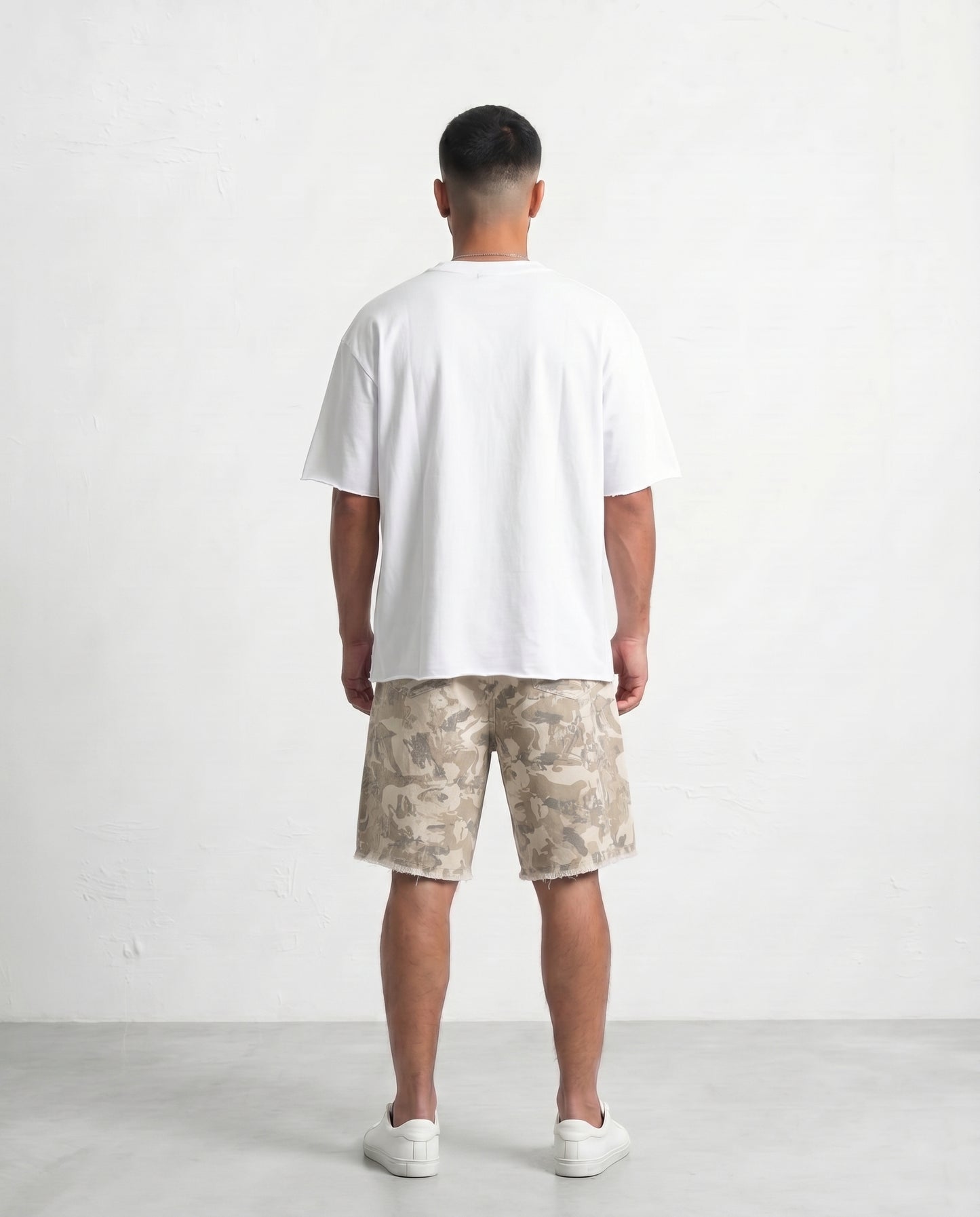 Short - jeans Army print