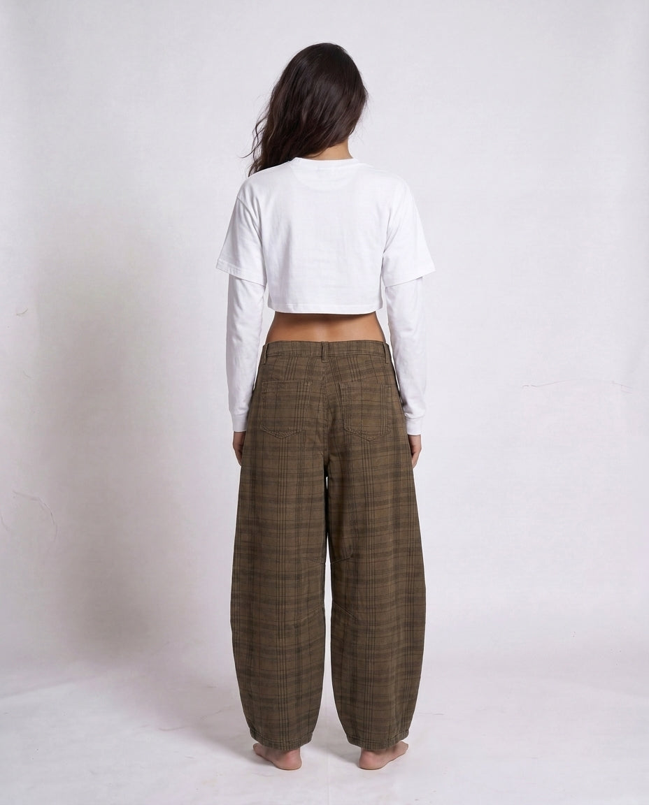 Pants- Circus Squares Brown