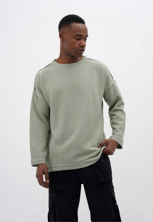 Sweatshirt - loose fit green