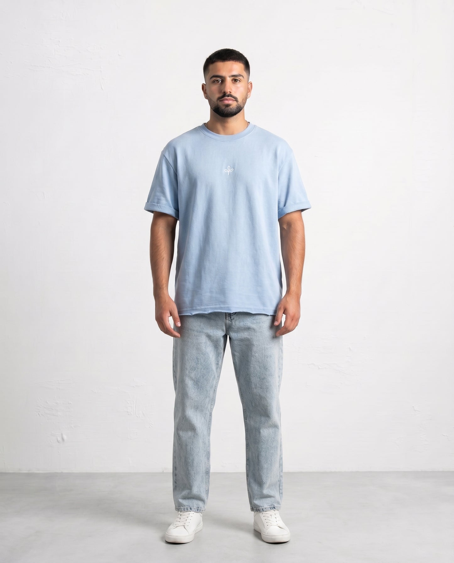 T-shirt Frayed sleeve Light Blue