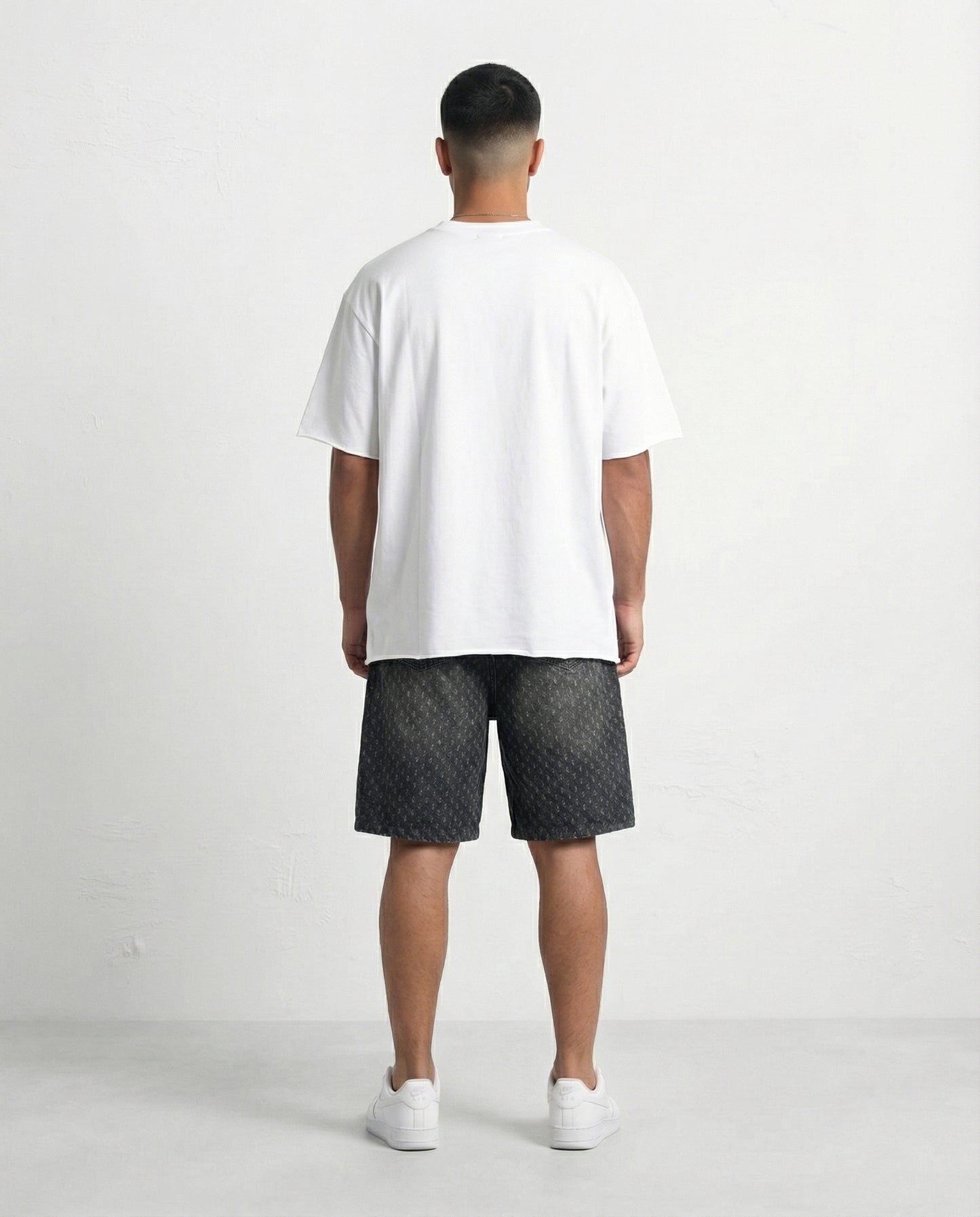 Short - Black Thick Rope Jeans Plus Points