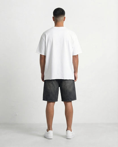 Short - Black Thick Rope Jeans Plus Points
