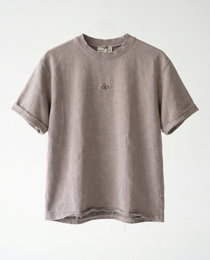 T-shirt Frayed sleeve Mocha