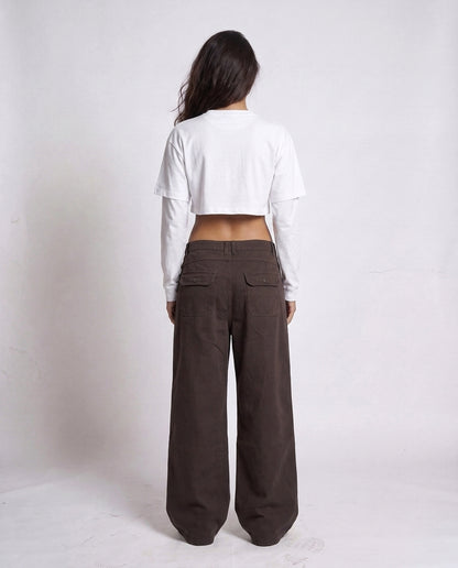 Pants- Cargo Studded  Brown