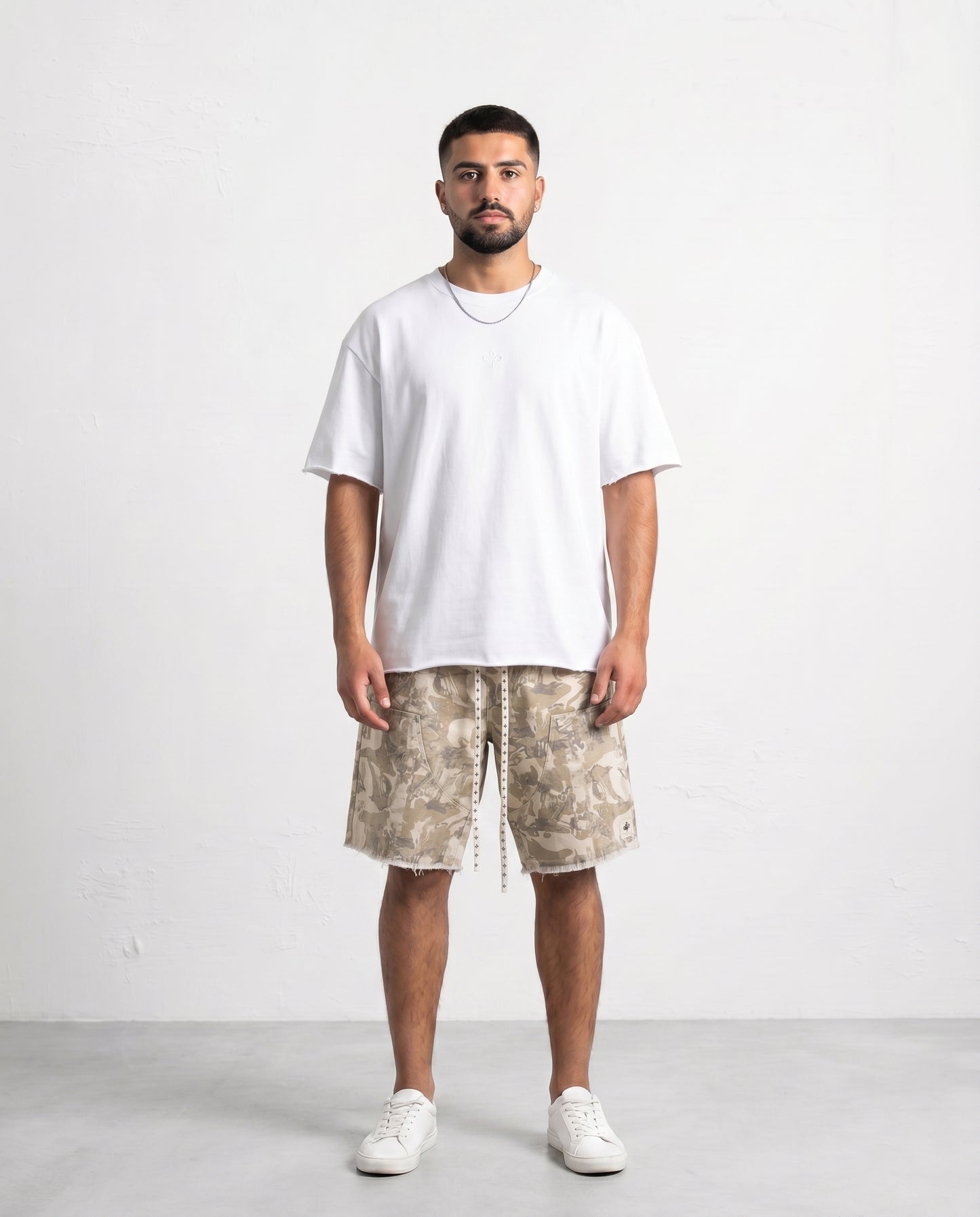 Short - jeans Army print