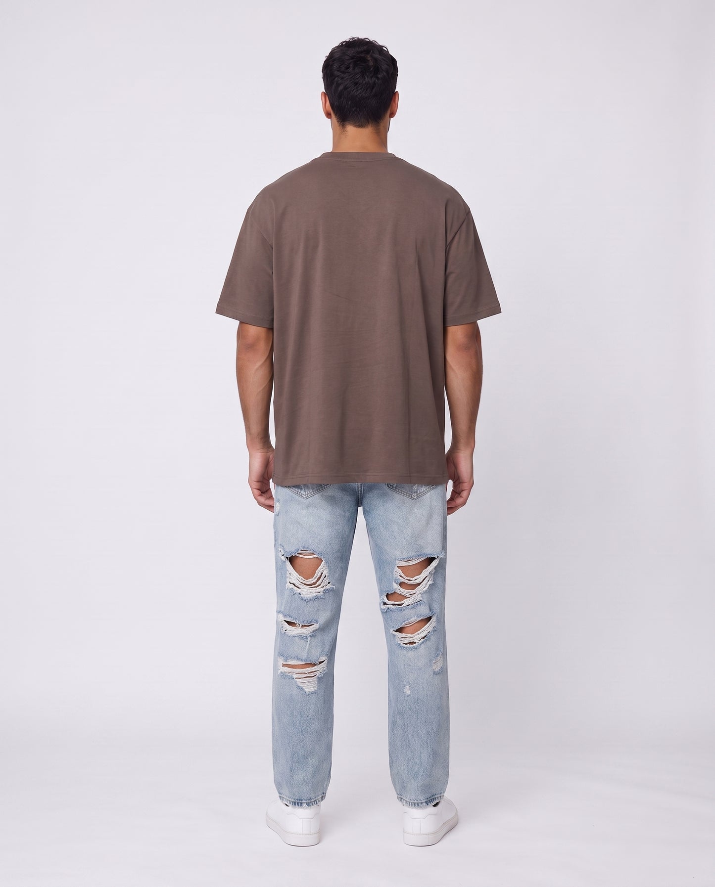 T-shirt- Oversize Patch Logo Brown
