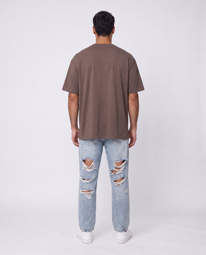 T-shirt- Oversize Patch Logo Brown