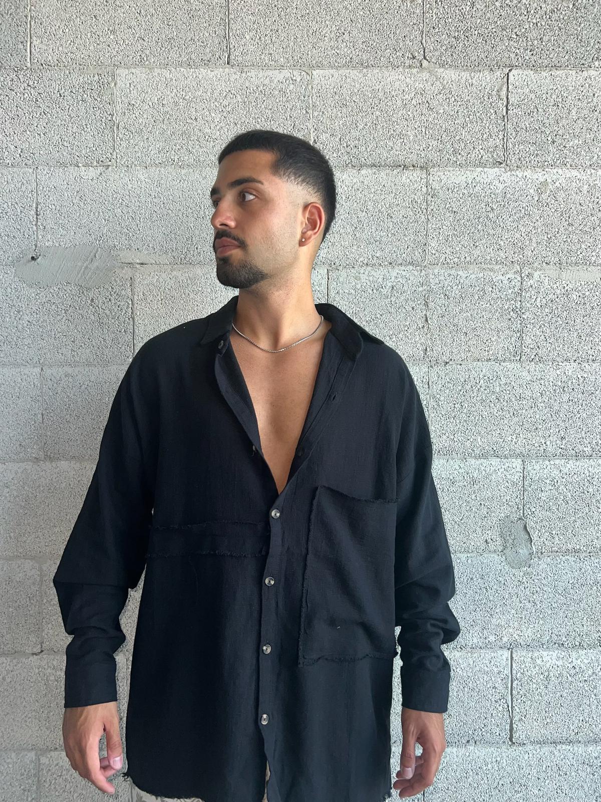 Shirt Band collar – Black