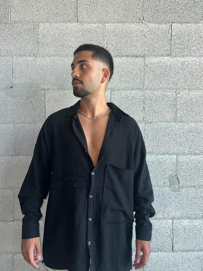 Shirt Band collar – Black