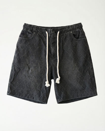Short - Black Thick Rope Jeans Plus Diamonds