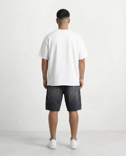Short - Black Thick Rope Jeans Plusim