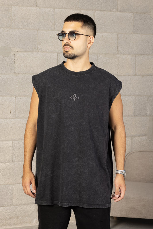 Signature Muscle Washed Black
