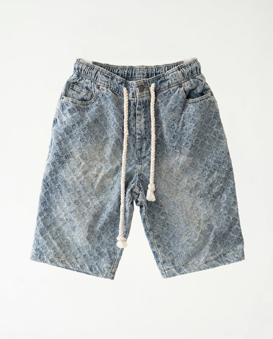Short - Jeans Plusim Blue flowers