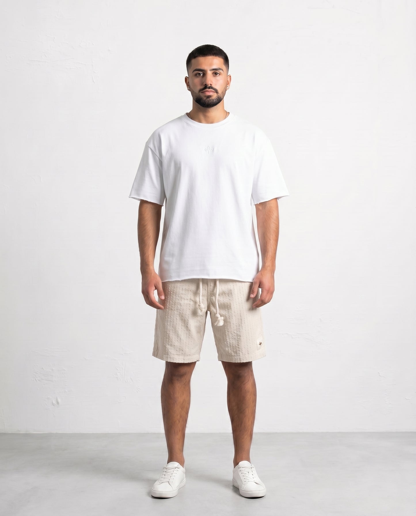 Short - Jeans Plusim Beige lines