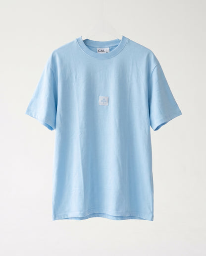 T-shirt- Oversize Patch Logo Light Blue