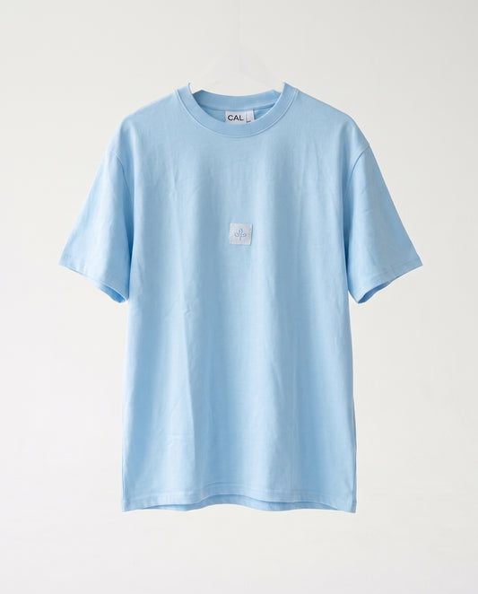T-shirt- Oversize Patch Logo Light Blue
