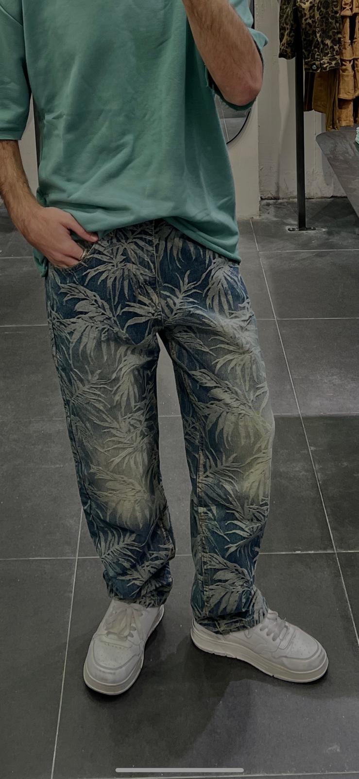 Jeans - Tropical Print Denim