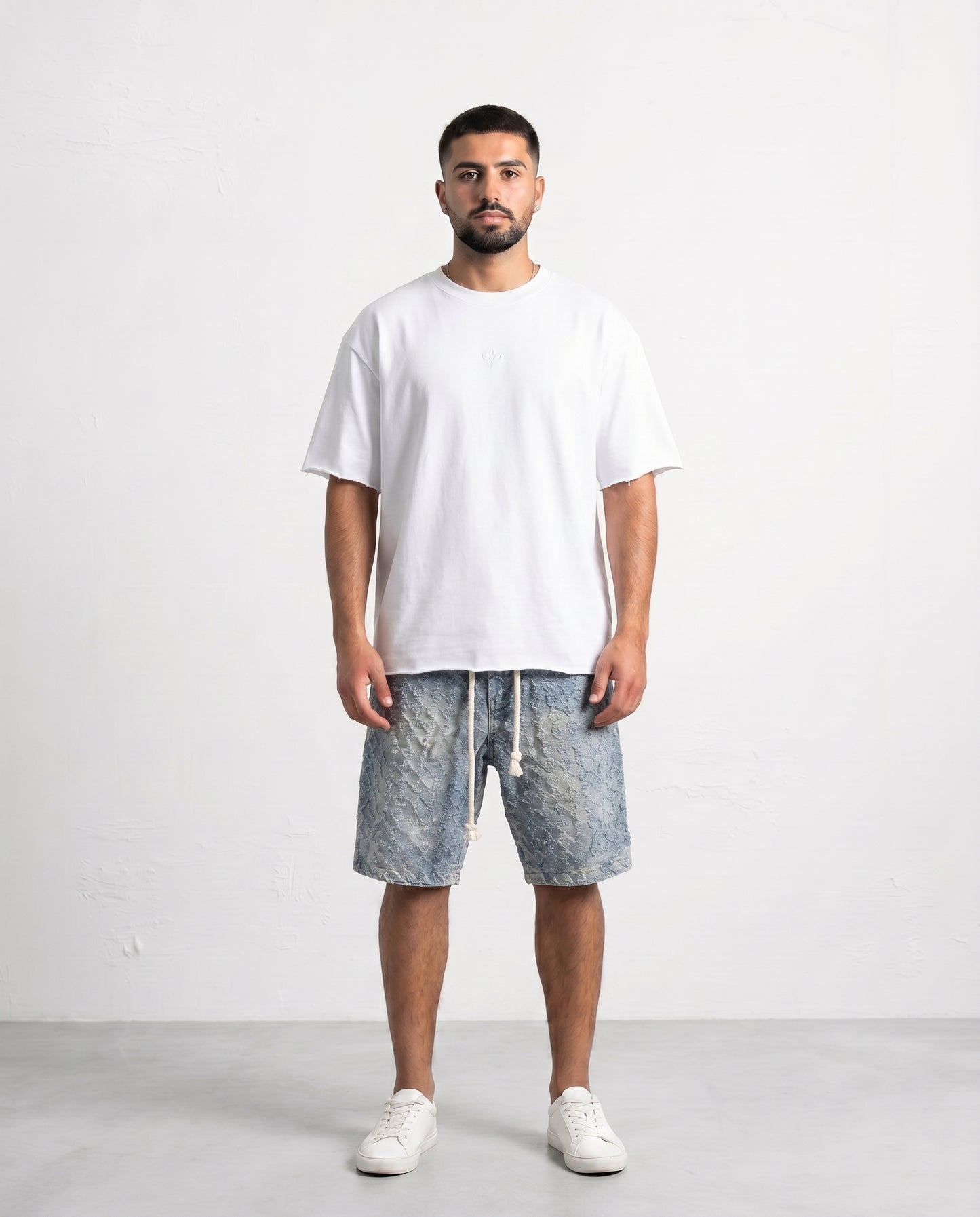 Short - Jeans Plusim Blue flowers