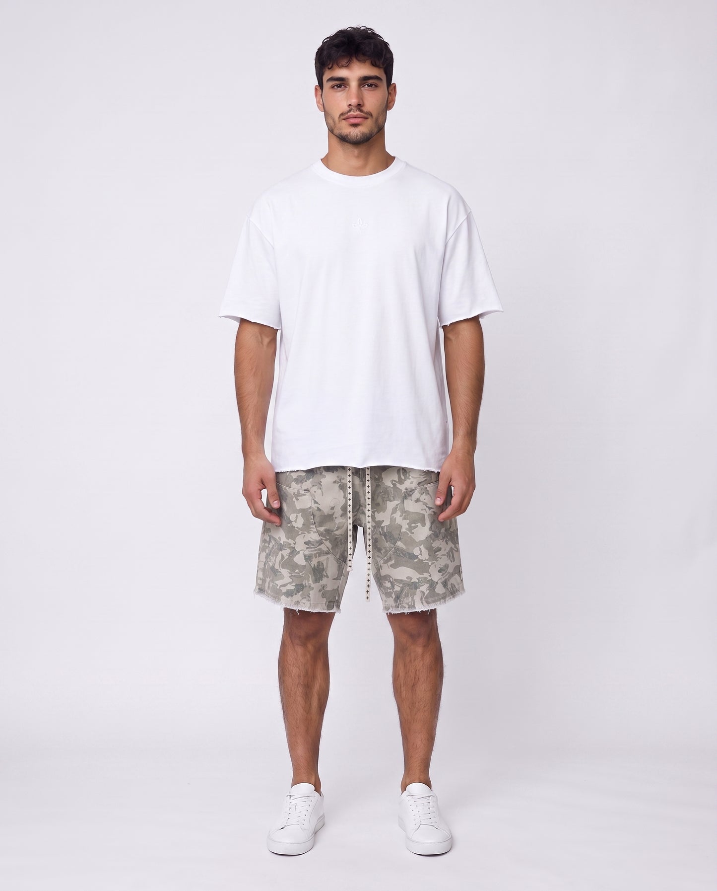 Short - Jeans Army Pockets Light Beige