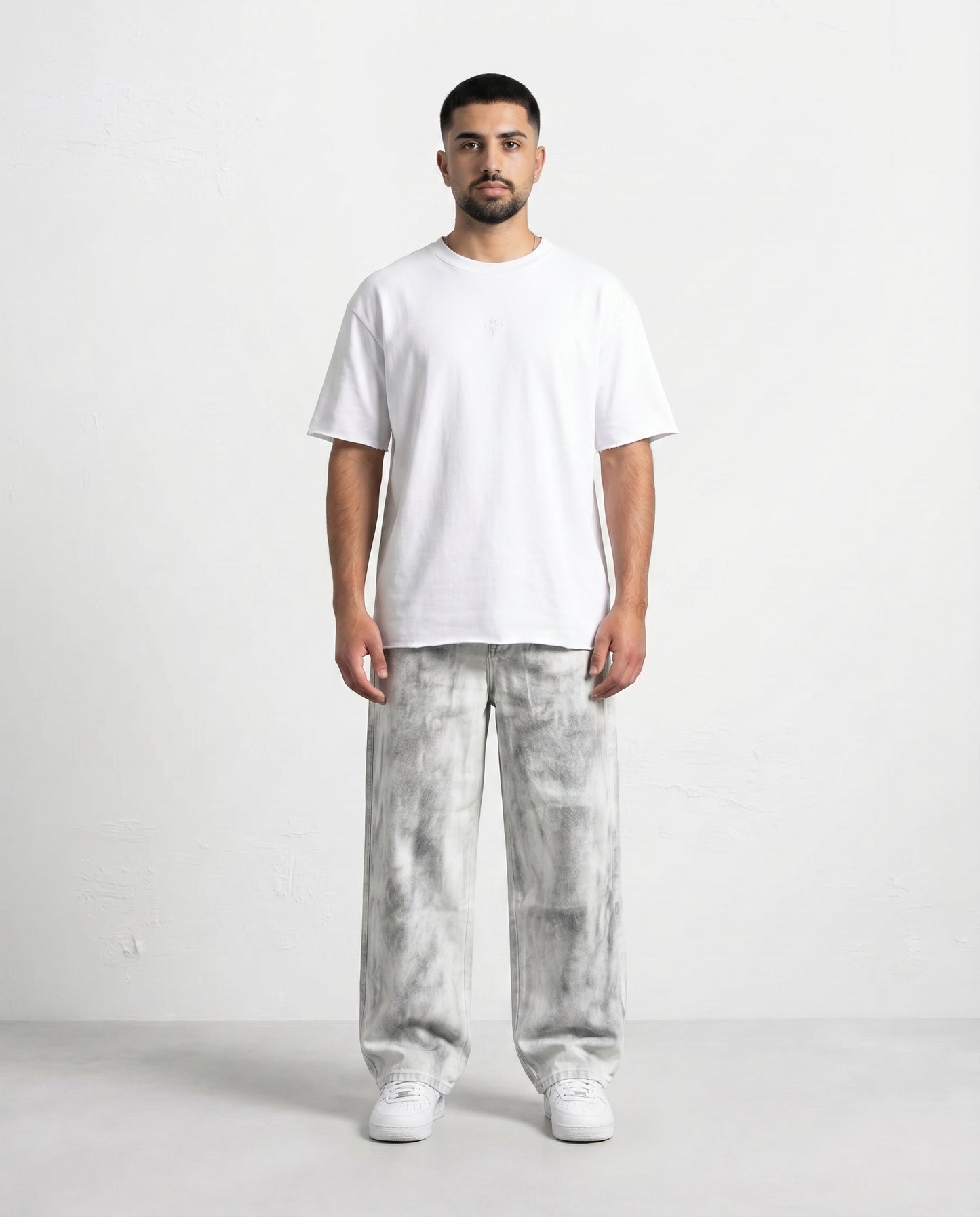 Jeans -  baggy polished white